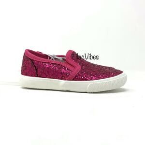 Cat & Jack Madigan Slip-On Sneakers Pink Glitter Size 6 NWT
